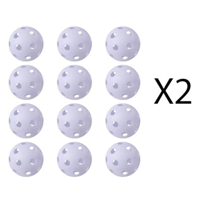 GSE Games & Sports Expert Practice Baseballs, Plastic Baseballs Training, Hollow Airflow Softballs for Pitching, Batting, Catching for All Skill Levels (Several Styles Available) - color: White, style: 24-PACK