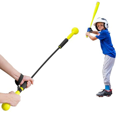 Baseball Hitting Stick,Batting Practice Equipment for Baseball and Softball,Extended Handlebar with Grip Strap,Ideal One-on-One Baseball Training Equipment - style: Softball & Baseball Swing Trainer