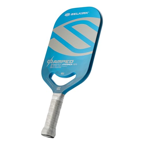 Selkirk Sport Amped Pro Air Pickleball Paddle | Explosive Speed & Power Fiberglass Pickleball Paddles | 16mm X5+ Core | | Assembled in USA - color: Blue | Midweight, size: Invikta (Elongated Shape)