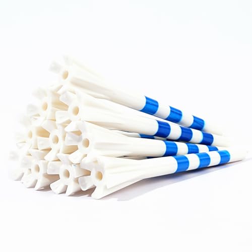 Premium 5 Prongs Plastic Golf Tees 30 Pack 3-1/4" Plastic Golf Tees Low Friction and Resistance Golf Plastic Tees - color: Blue