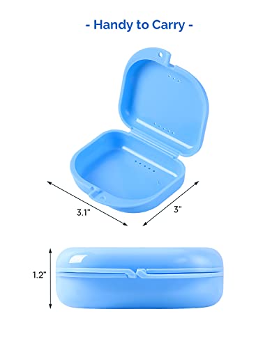 JMU Retainer Case with Vent Holes, Orthodontic Storage Case Travel Box for Aligner & Mouth Guard (2 Pcs, Teal and Purple) - color: Teal/Purple