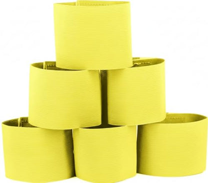 Captain's Armband Soccer Football Rugby Captain Armbands for Youth and Adult,Anti-Drop Design - Pack of 6 - color: 6 Yellow /No C