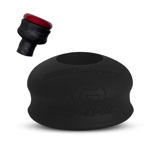 Grip-N-Rip Knob Stacker Choke-Up Ring for Baseball/Softball Bats Provides Choking Up Space & Relief from Bat Sting, Stackable for Custom Fit and Comfort - color: Black, size: Regular