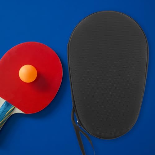 VALICLUD Table Tennis Paddle Storage Bag Eva Hard Shell Protective Case Black Nylon Portable Racket Organizer for Indoor and Outdoor Use