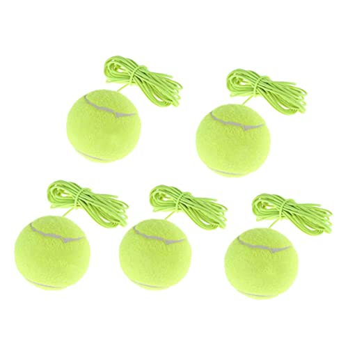 Tennis Ball Tennis Training Ball and String Replacement Self Practice Trainer Resiliency and Tether Replacement Tether 5PCS, Balls