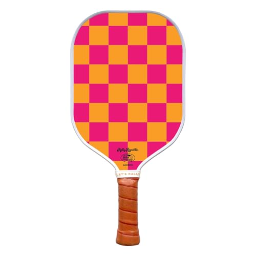 Officially Licensed Pickleball Paddle - USA Pickleball Association Approved Racket - Lightweight Honeycomb Core, Carbon Fiber Exterior, Premium Leather Grip for Comfort - color: The Encinitas
