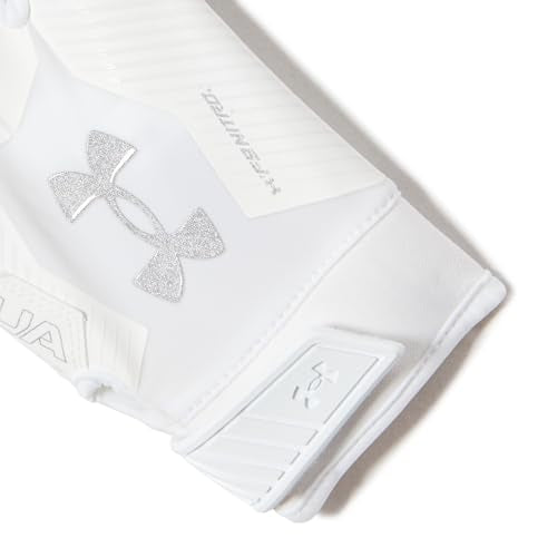 Under Armour F9 Nitro Football Gloves - color: (100) White / Distant Gray / Metallic Silver, size: Large
