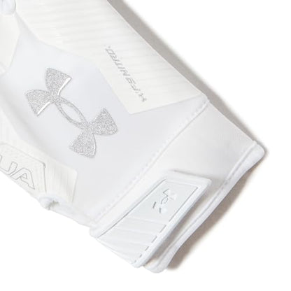 Under Armour F9 Nitro Football Gloves - color: (100) White / Distant Gray / Metallic Silver, size: X-Large