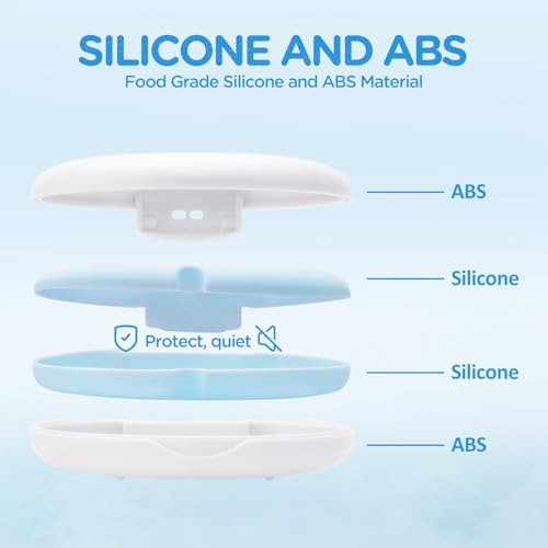 2 Pack Retainer Case Ultra-slim Aligner Case with Vent Holes Removable Inner Tray Silicone for Easy Cleaning(2Pack White Blue) - color: 2Pack White Blue