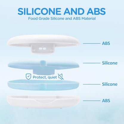 2 Pack Retainer Case Ultra-slim Aligner Case with Vent Holes Removable Inner Tray Silicone for Easy Cleaning(2Pack White Blue) - color: 2Pack White Blue