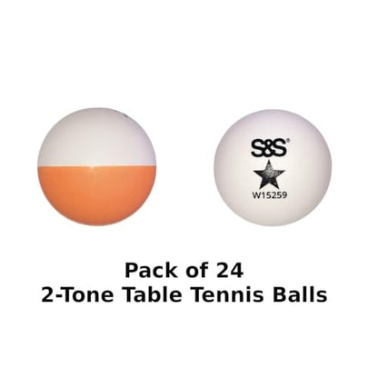 S&S Worldwide 2-Tone Table Tennis Ball. Perfect for Table Tennis and Pong Games. Pack of 24 Seamless 40mm Diamter Balls.