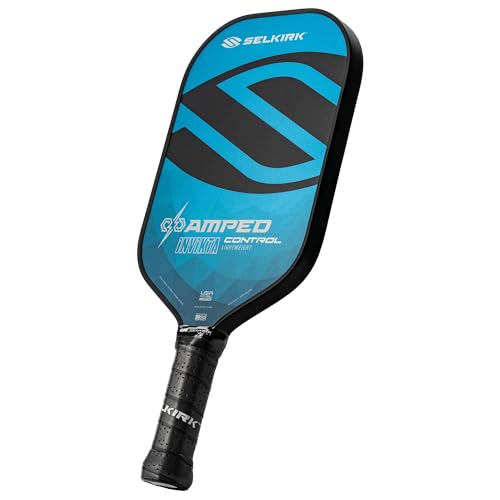 Selkirk Sport Amped Control Pickleball Paddle | Precision & Control Fiberglass Pickleball Paddles | 16mm X5 Core | Made in USA - color: Blue | Midweight, size: Invikta (Elongated Shape)
