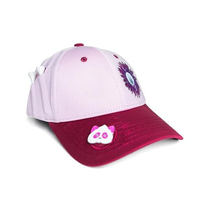 Ladies Adjustable Hats - Tee Holder with Tees & Bill Magnet with Ball Marker - 100% Custom Made - color: Pinkadelic Burst, style: Offset