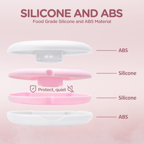 Retainer Case Slim Aligner Case with Vent Holes Removable Inner Tray Silicone for Easy Cleaning (2Pack White Pink) - color: 2Pack White Pink
