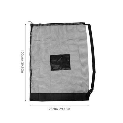 TOYANDONA Large Capacity Mesh Drawstring Ball Bag with Shoulder Strap, Heavy-duty Athletic Ball Storage Sack for Basketball Volleyball Football, Portable Team Equipment Organizer for Outdoor