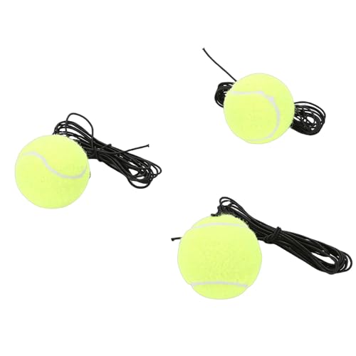 Keenso 3pcs Tennis Training Balls, Premium Rubber Elastic Synthetic Fiber for Self Practice Tennis Trainer Indoor Outdoor