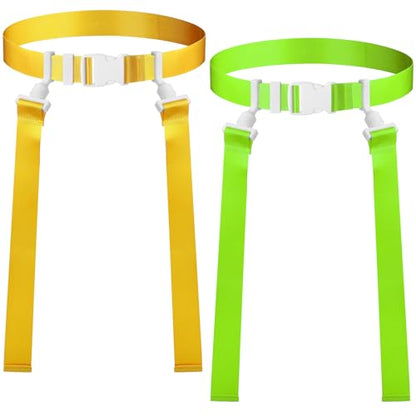 Peryiter 2/12/24/36 Player Flag Football Belt, Adjustable Football Belts and Flags for Kids Youth Adult Sport Team Training - color: Yellow,fluorescent Green