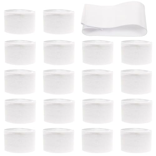 18 Pieces White Armbands Funeral Mourning Band,Kabcifea Full White Soccer Football Captains Armband,Elastic Adjustable Funeral Bands for Multipurpose Use,DIY,Sport Team Badges
