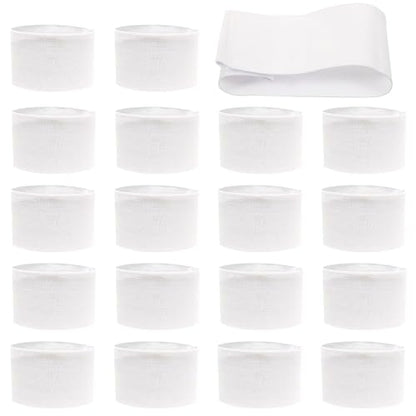 18 Pieces White Armbands Funeral Mourning Band,Kabcifea Full White Soccer Football Captains Armband,Elastic Adjustable Funeral Bands for Multipurpose Use,DIY,Sport Team Badges