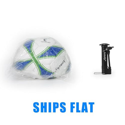 Aoneky Soccer Ball with Pump - color: 1 Pack with 1 Pump - White/Blue/Green, size: 5