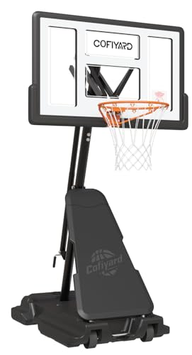 Cofiyard Basketball Hoop Outdoor with 44/48/54 Inch Shatterproof Backboard,10FT Height Portable Basketball Hoop with Sandbag, Adjustable Basketball Goal with Wheels
