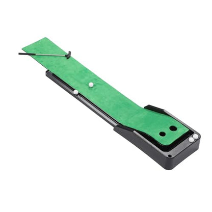CHICIRIS Golf Putter Trainer, Automatic Ball Return System with Green Crystal Velvet Mat for Home Office Indoor Putting Practice, Suitable for Adults and Kids