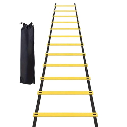 Training Agility Ladder - 19.6ft Agility Sports Ladder, 12 Rung Speed Training Set with Carry Bag for Professional Workout Drills, Fitness, Gym Exercise, Outdoor Sports Practice, Baseball