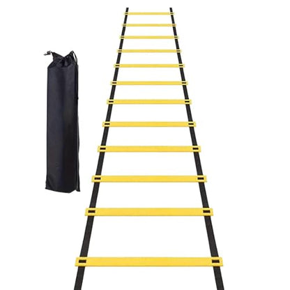 Training Agility Ladder - 19.6ft Agility Sports Ladder, 12 Rung Speed Training Set with Carry Bag for Professional Workout Drills, Fitness, Gym Exercise, Outdoor Sports Practice, Baseball