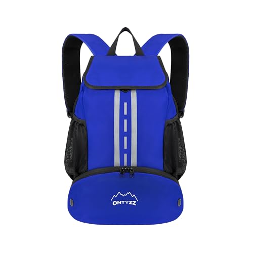 ONTYZZ Sports Backpack with Drawstring Closure Basketball Backpack with Shoe Compartment Swim Beach Bag - color: Basics-blue