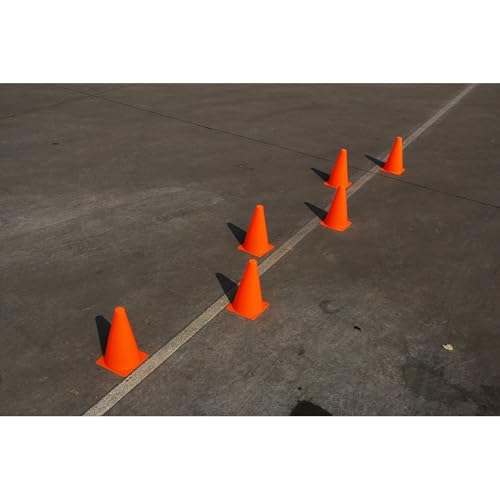 Juvale Motorcycle Practice Cones - 9" x 5.5", Orange, 12-Pack - Cones for Parallel Parking Practice & Training - Agility & Traffic Control for Sports & Parking Areas