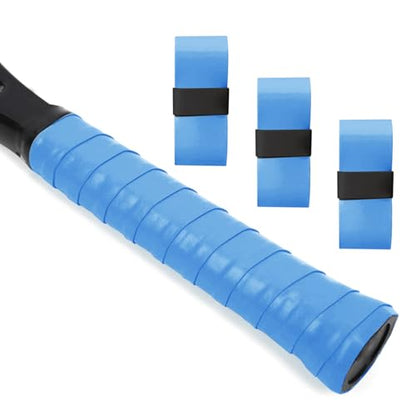 Tennis Racket Grip Tape, 3/6/12 Pack Precut Anti Slip Tennis Grip Tape, Absorbent Dry Feel Tennis Grips Overgrip for Tennis, Pickleball - color: Blue-3 Pack