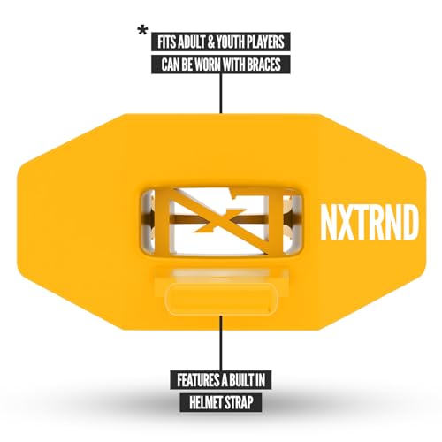 Nxtrnd Two Football Mouth Guard, Football Mouthpiece with Strap, Fits Adult & Youth (Yellow) - color: Yellow