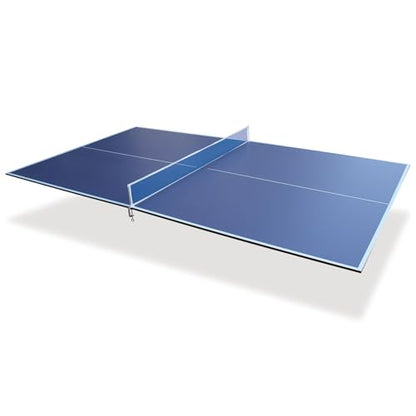 9 FT Medium-Sized Foldable Table Tennis Table for Pool Tables, Indoor/Outdoor Table Tennis Conversion Top, with Net and Quality Foam Padding, Lightweight and Portable - Blue