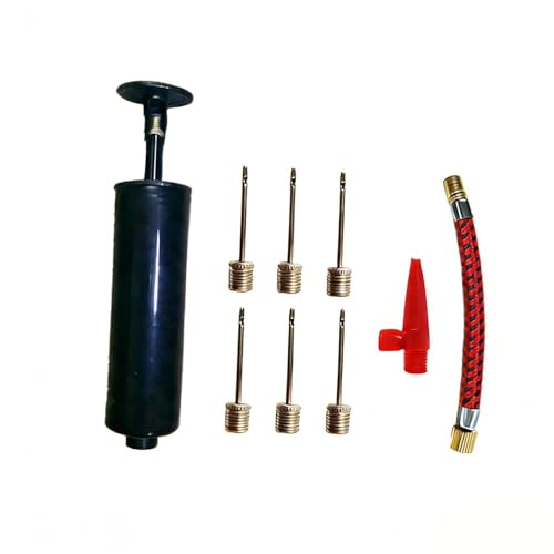 Ball Pump Kit with Flexible Hose and Needles, Compact Hand Inflator for Basketball Soccer Football Volleyball, Portable Use