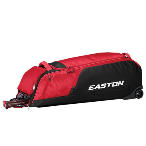 Easton | Dugout | Baseball & Fastpitch Softball | Wheeled Bag | Multiple Colors - color: Red