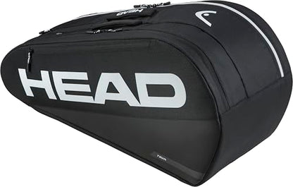 HEAD Tour Racquet Bag M (6R) Tennis Bag - Holds Up to 6 Racquets, CCT+ Climate Control Technology, 2 Main Compartments, Shoe Pocket & Backpack Carry System - color: Black