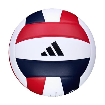adidas | PRO | Hand Picked Leather Indoor Game Volleyball | NFHS Certified | Official Size - color: Red/White/Navy