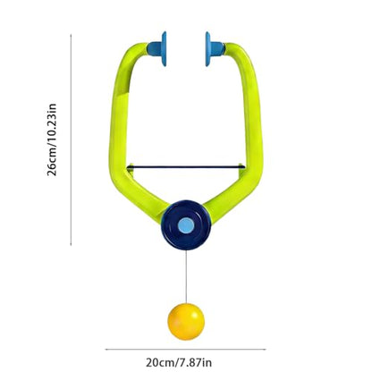 Hanging Ping Pong Tennis Trainer, Ping Pong Hanging from Doorway Adjustable Over-The-Door Table Tennis Kit with Wooden Paddles and Balls, Portable Daily Exercise Set