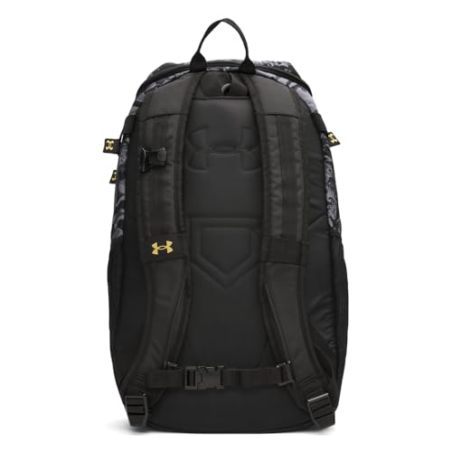 Under Armour Unisex Utility Baseball Backpack Print, (005) Black / / Metallic Gold, One Size Fits All - color: (005) Black / / Metallic Gold