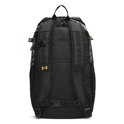 Under Armour Unisex Utility Baseball Backpack Print, (005) Black / / Metallic Gold, One Size Fits All - color: (005) Black / / Metallic Gold