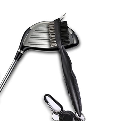 ATTRACTIVE Golf Towels, Microfiber Waffle Pattern Towels - Golf Club Brush with Cleaning (2 Black Towel+Black Brush) - color: Black
