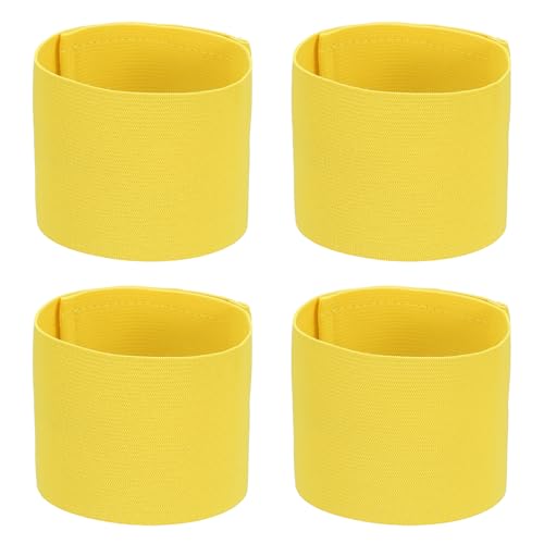 Soccer Captain Armband, Elastic Wrist Arm Bands Adjustable Player Team Leader Anti-Slip Badge Sports Accessories-Fit - color: Light Yellow