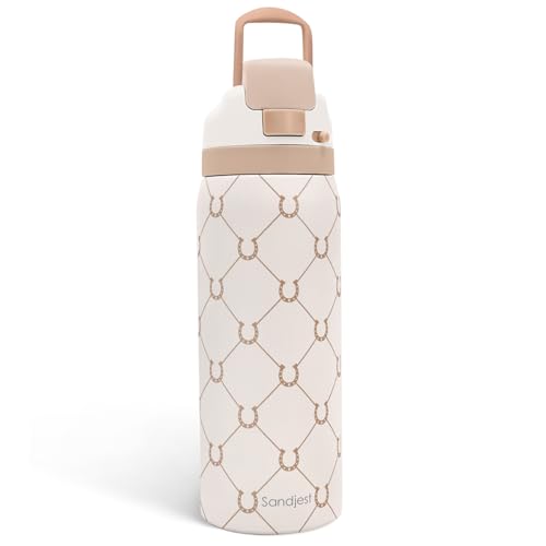 Horse Lover Insulated Stainless Steel Water Bottle with Straw for Sports and Travel, 32oz, Gifts for Women Girls Friends Teens Birthday Christmas (Brown) - color: Horse 1