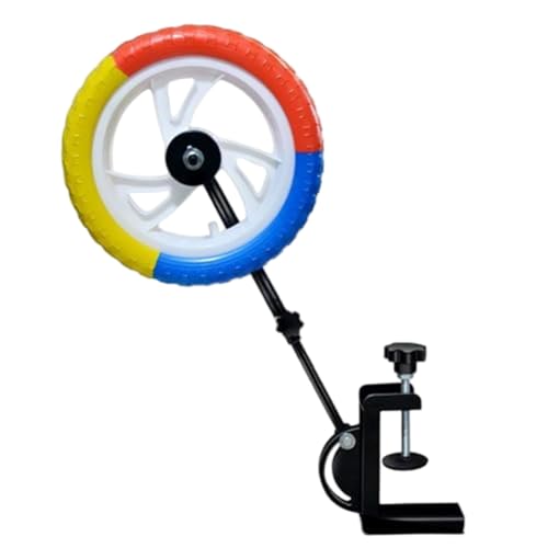 Table Tennis Trainer - Adjustable Solo Practice Device with Colorful Spinning Wheel for Topspin & Stroke Training Fits Standard Tables