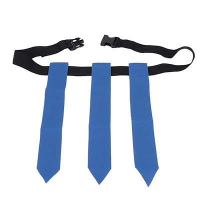 Drfeify Flag Football Belt, Adjustable Nylon Flag Football Set with 3 Flags, 44.5in Belt Length, Quick Pull Design for Kids Youth Adults Training Games Outdoor Activities (Blue)