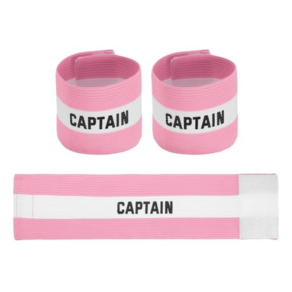 Soccer Captain Armbands, Adjustable Captain Bands Soccer Elastic Armband - color: Pink,White