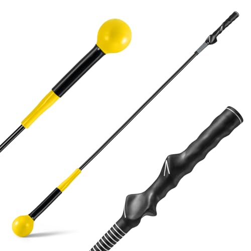 ULTIMATE Golf Swing Trainer, Heavy Warm Up Stick, Tempo Speed Flexibility Distance Balance Strength Training Aid, Right-Handed Ergonomic Golf Grip Trainer, Indoor & Outdoor Practice