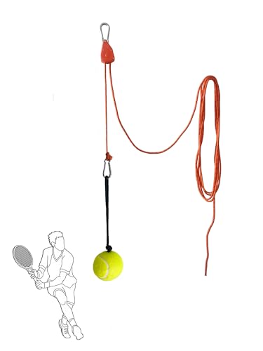 Swing Trainer with Pulley-Height Adjustable with 13ft Rope Practice Aid,Improve Batting & Develop Muscle Memory|Training Tools for Tennisball,Pickleball,Baseball&Softball,Indoor/Outdoor Use - color: Tennis