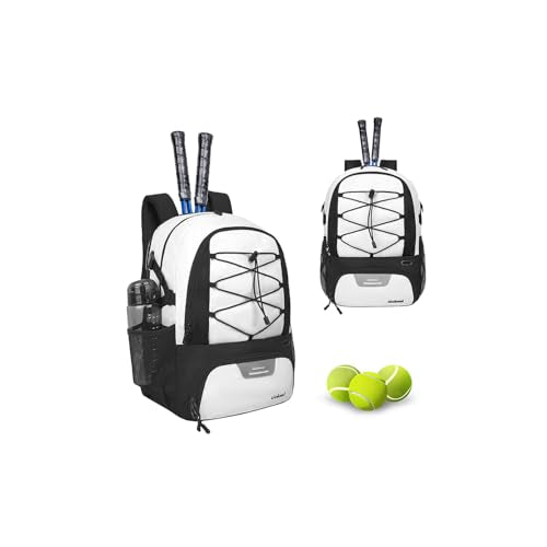Goloni Tennis Backpack, Tennis Bag with Fence Hook & Ventilated Shoe Compartment, Holds 2 Tennis Rackets
