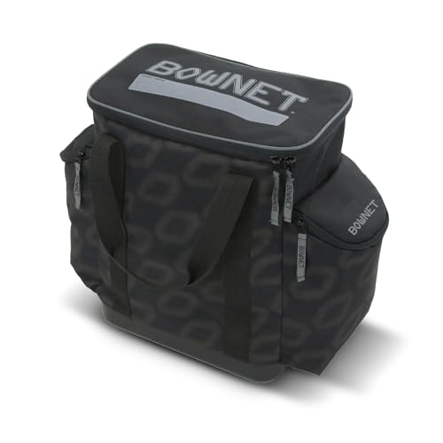 Bownet Softball & Baseball Bag – Durable Sports Equipment Bag for 60 Baseballs or 36 Softballs, Wheeled Coaching Gear Bag for Team Practices - color: Black